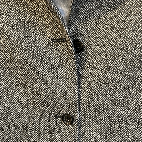 J. Crew black herringbone wool Collection Coat with Black Collar - Picture 5 of 5
